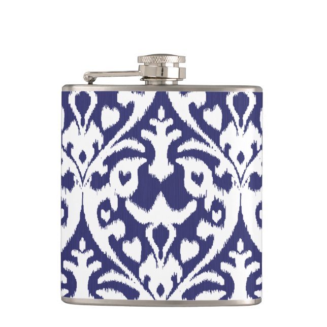 Flasques motif de la tribu des ikat bleu et blanc cool (Devant)