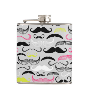 Flasques Motif de moustache, rétro style