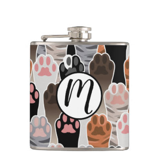 Flasques Motif de plusieurs pattes de chat