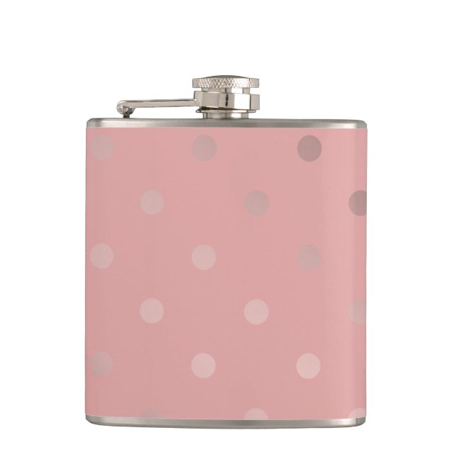 Flasques motif de pois rose d'or de faux moderne élégant (Devant)