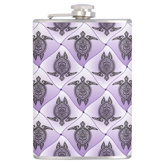 Flasques Motif de tortues de mer chamanique - violet (Devant)