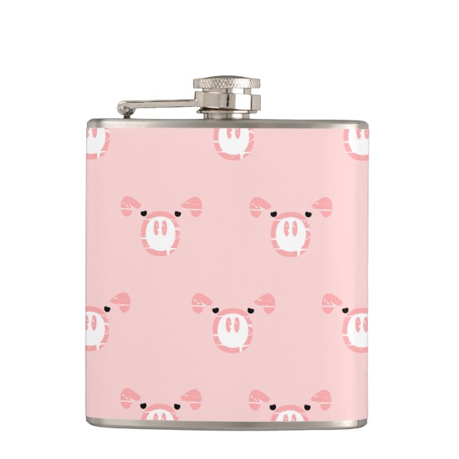 Flasques Motif de visage de porc rose (Devant)
