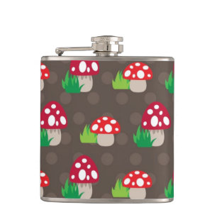 Flasques motif d'enfants de champignon