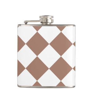Flasques Motif diamant en blanc et Mocha Mousse