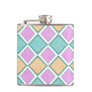Flasques Motif diamant prisme Harlequin pastel