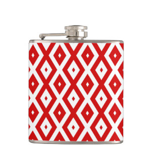 Flasques Motif diamant rouge et blanc