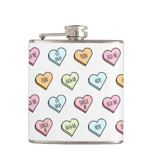 Flasques Motif du Coeur de bonbons de Valentine Sarcastique