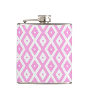 Flasques Motif en diamant rose et blanc