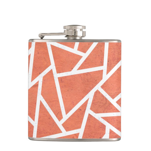 Flasques Motif en mosaïque orange mandarin (Devant)