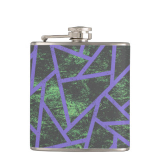 Flasques Motif en mosaïque violet et verte
