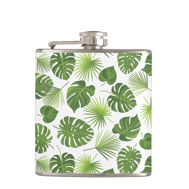 Flasques Motif Feuille élégant Green Tropical (Devant)