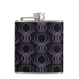 Flasques Motif final noir et violet brûlé