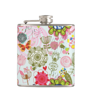 Flasques Motif floral dans le rétro style 2