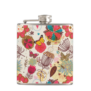 Flasques Motif floral dans le rétro style 4
