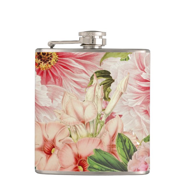 Flasques Motif floral de printemps de pivoine rétro (Devant)