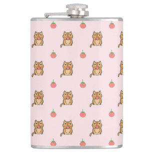 Flasques motif fraise et chipmunk