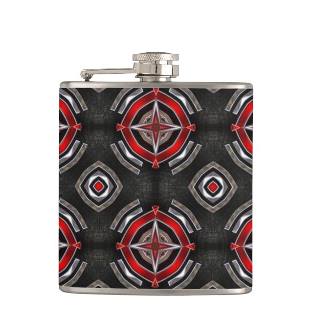 Flasques Motif géométrique rouge et noir cool (Devant)