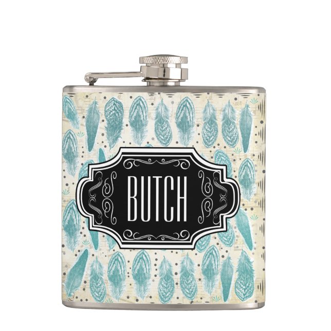 Flasques Motif Hipster noir et brun (Devant)