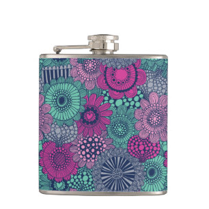 Flasques Motif lumineux élégant des fleurs magnifiques