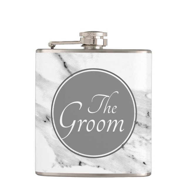 Flasques Motif moderne en marbre blanc gris noir (Devant)