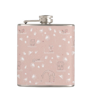 Flasques motif montrant les animaux mignons de jungle de