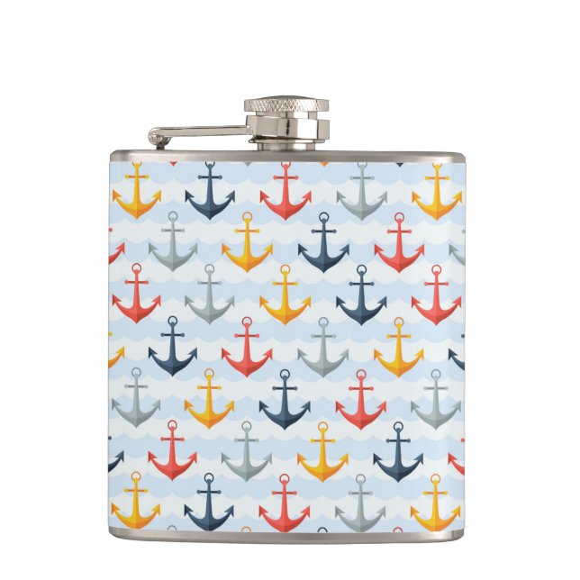 Flasques Motif nautique avec des Ancres (Devant)