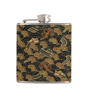 Flasques Motif oriental de dragon de mer