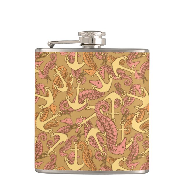 Flasques Motif peu précis d'hippocampe et d'Ancre (Devant)