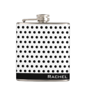 Flasques Motif Polkadot noir classique