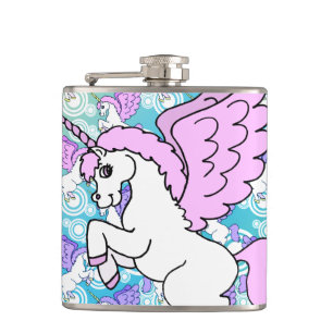 Flasques Motif pourpre et rose de licorne