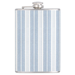 Flasques Motif rayé à chevrons bleu doux et fougère