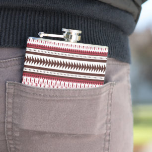 Flasques motif rayé rouge et blanc