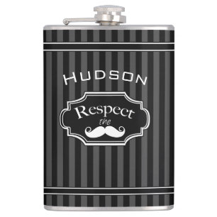 Flasques Motif rétro Mustache Hipster