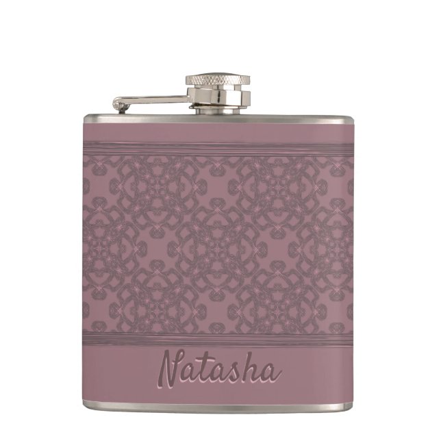 Flasques Motif Rose Dusty personnalisé (Devant)