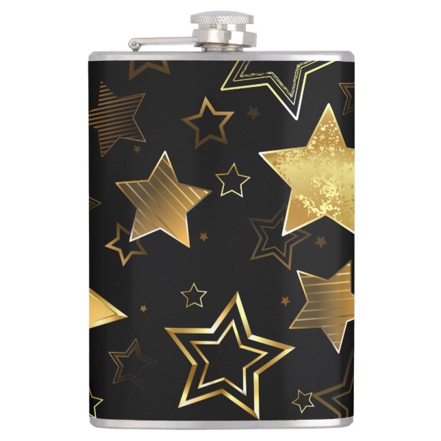 Flasques Motif sans couture avec étoiles d'or (Devant)