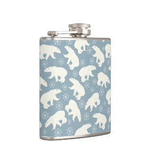 Flasques Motif sans couture d'ours blancs d'hiver + vos