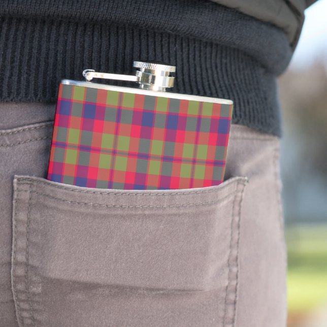 Flasques Motif Tartan Carreaux de la Ville de Glasgow (En situation)
