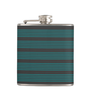 Flasques motif turquoise et charbon de bois à cinq bandes