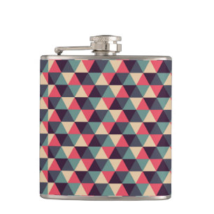 Flasques Motif turquoise et rose de triangle