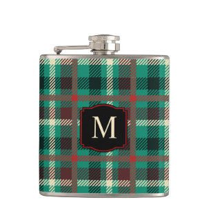 Flasques Motif Turquoise rustique avec Monogramme