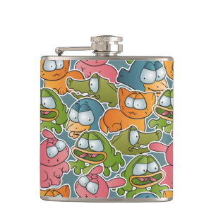 Flasques Motif vintage avec des animaux de bande dessinée
