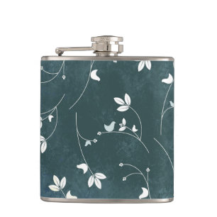 Flasques Motif Vintage Whimsical avec Oiseaux et Feuilles