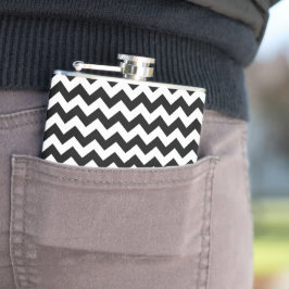 Flasques Motif Zigzag noir et blanc, Motif Chevron