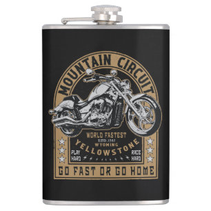 Flasques Moto Retro Yellowstone