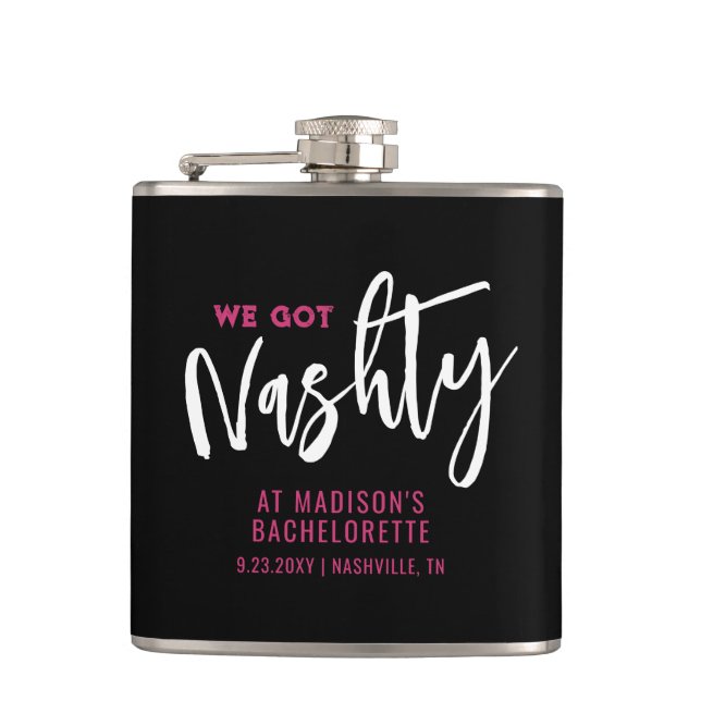 Flasques Nashville Bachelorette Faveur personnalisée (Devant)