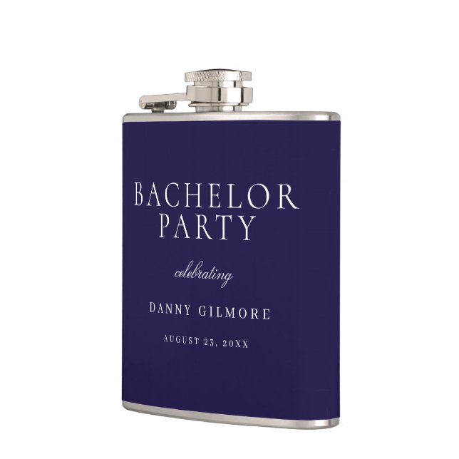 Flasques Navy Blue Classic Mens Bachelor Party Cadeau (Gauche)
