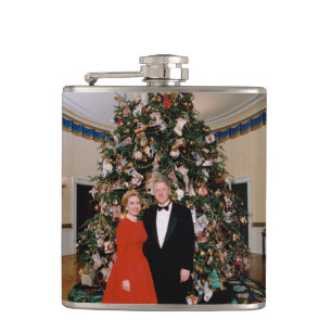 Flasques Noël du président américain Bill Clinton et Hillar