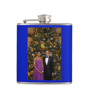 Flasques Noël du président Barack Obama et de Michelle