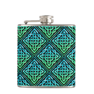 Flasques Noeud celtique - Bleu diamant Vert