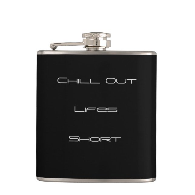 Flasques Noir classique avec texte "Chill Out"> Flacons de  (Devant)